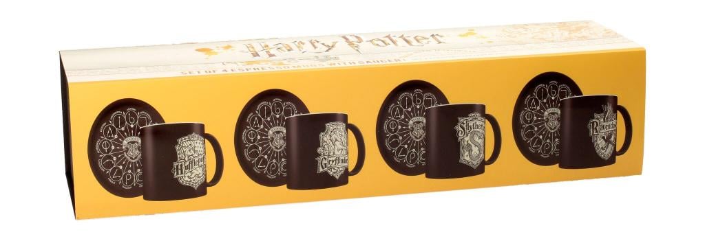 HARRY POTTER – Packung mit 4 Espressotassen mit Emblemen, limitierte Sammleredition