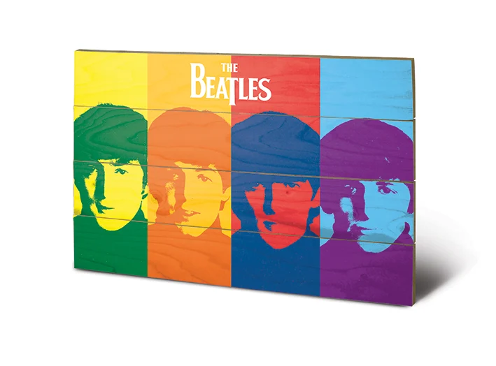 DIE BEATLES - Druck auf Holz 40X59 - Pop Art