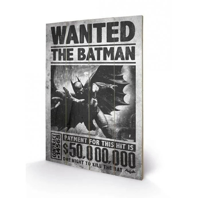 BATMAN - Wanted - Printing on wood 40X59