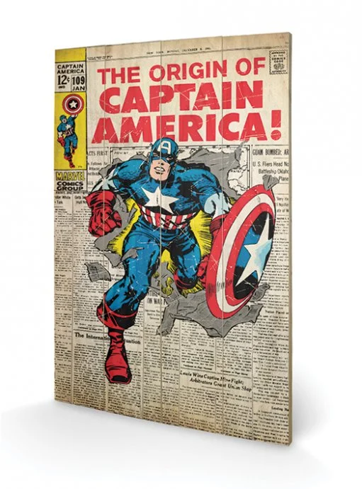 MARVEL – Druck auf Holz 40X59 – Captain America Origin