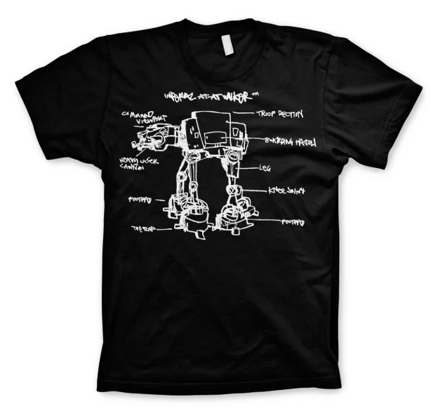 STAR WARS - T-Shirt AT-AT Sketch - Schwarz (S)