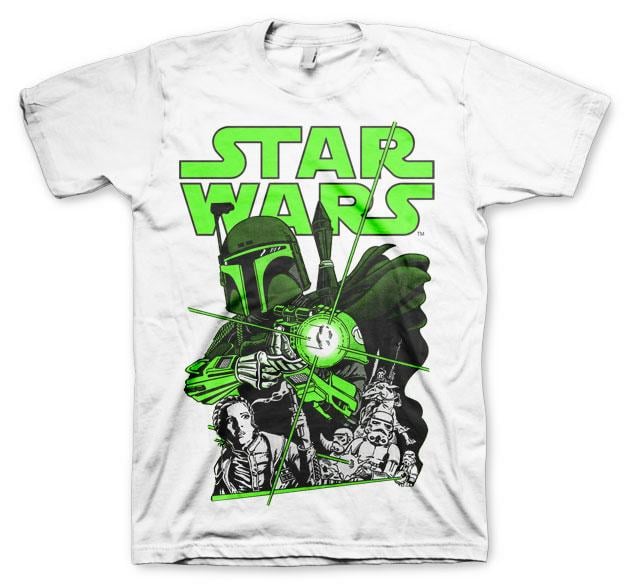 STAR WARS - T-Shirt Vintage Boba Feet - Weiß (M)