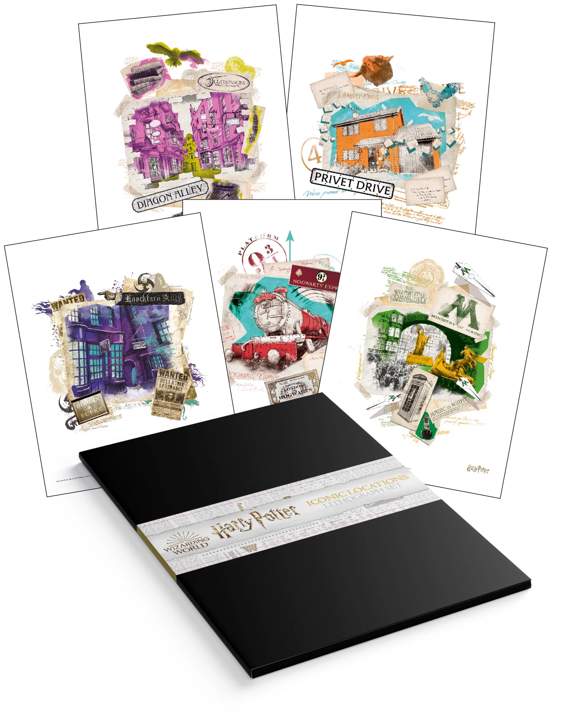 HARRY POTTER – Set mit 10 Lithografien „36x28“