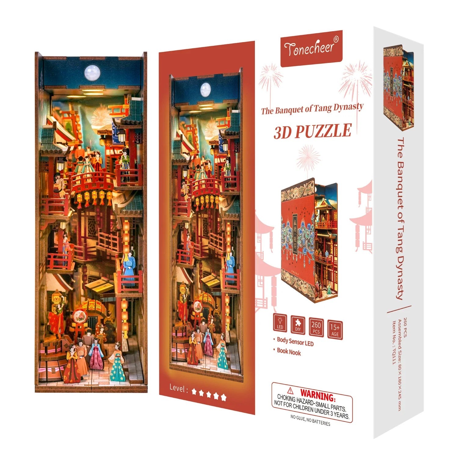 BOOK NOOK KIT - DIY- The banquet of Tang Dynasty - 260pcs + LED Light