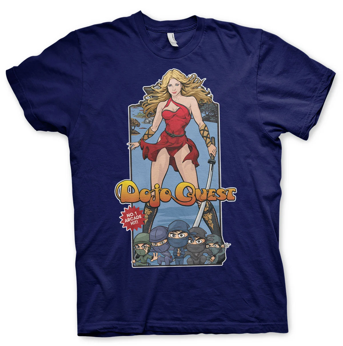 PIXELS - T-Shirt Dojo Quest Navy - HERREN (S)