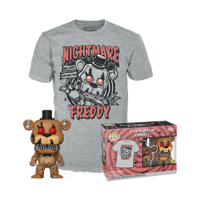 FNAF - Booble Head POP N° 111 - Freddy (GW) + Tee (L)