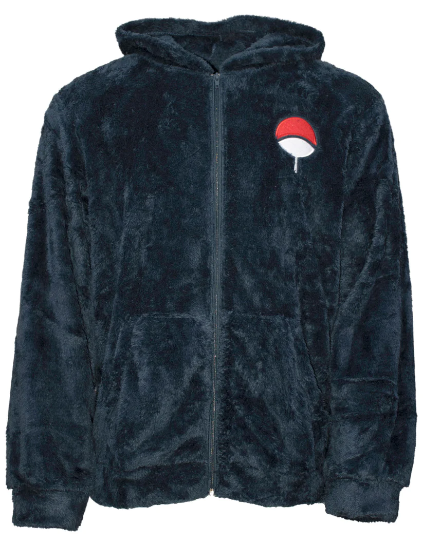 NARUTO - Uchiha - Men's Fluffy Zipper Hoodie (L/XL)
