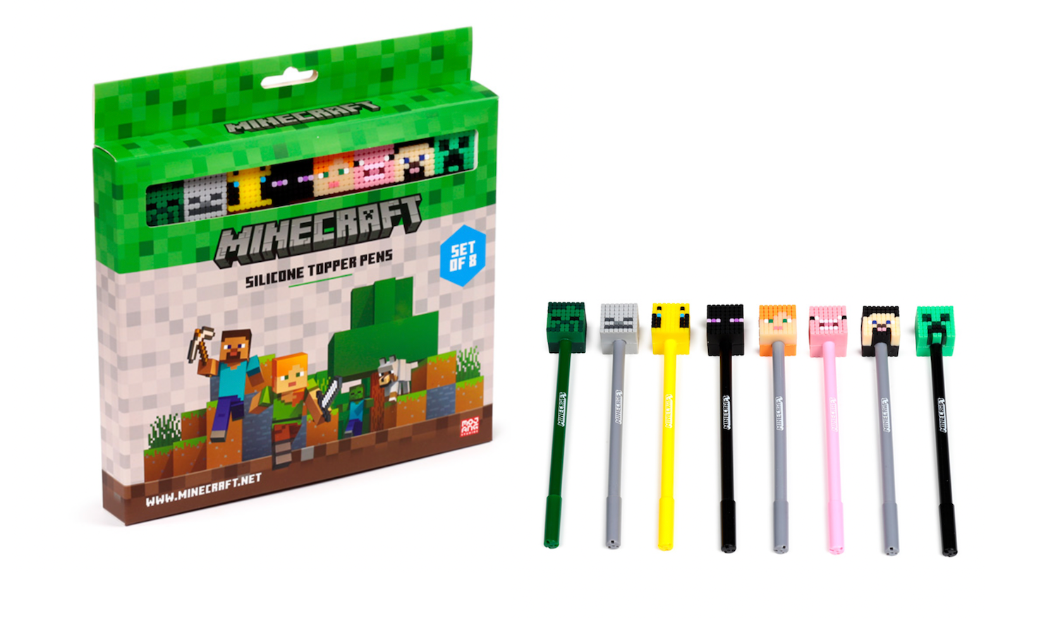 MINECRAFT - Heads - Set of 8 Head Topper Erasable Gel Pen