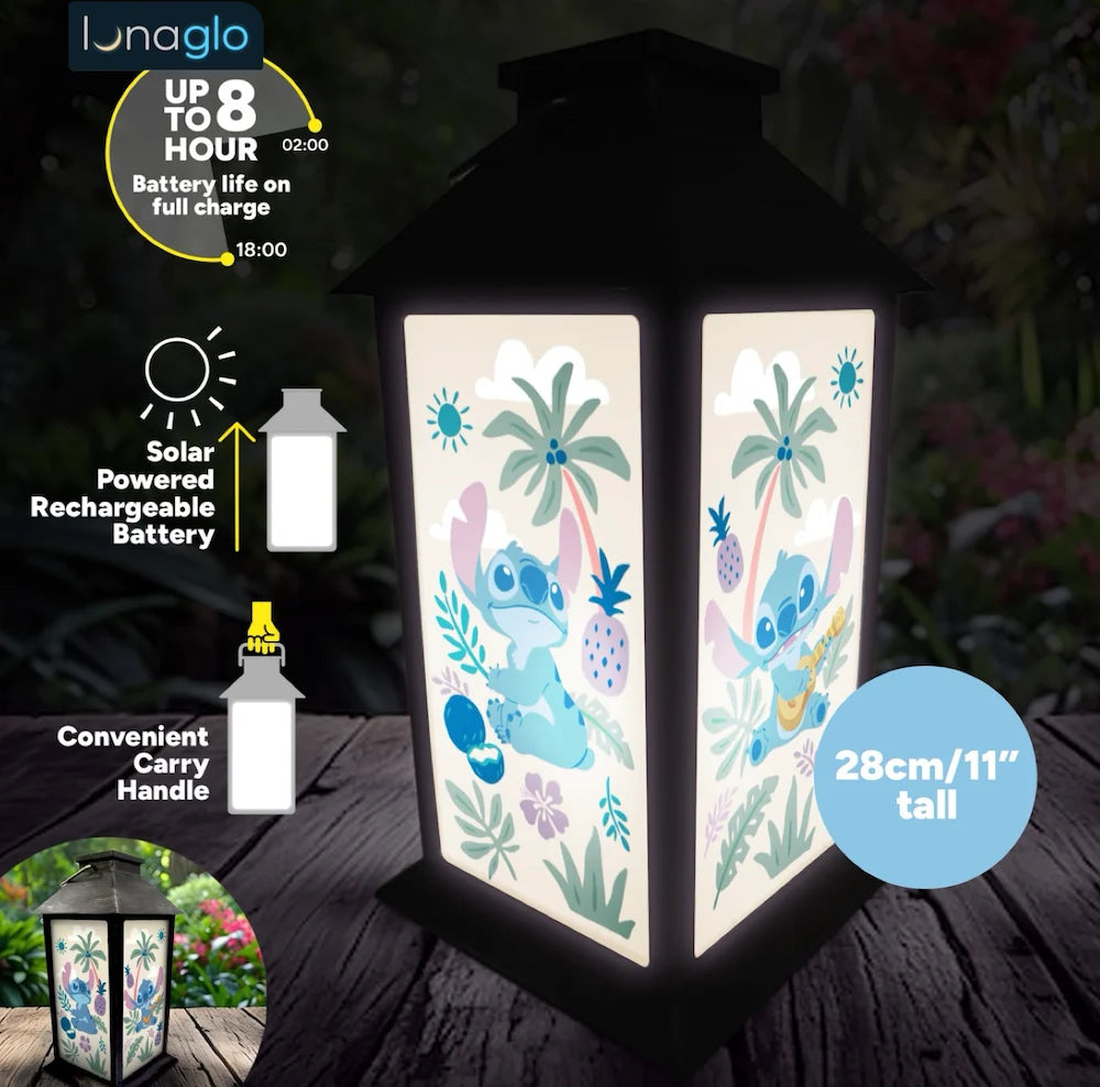 STITCH - 'LunaGlo' Outdoor Solar Lantern 11''