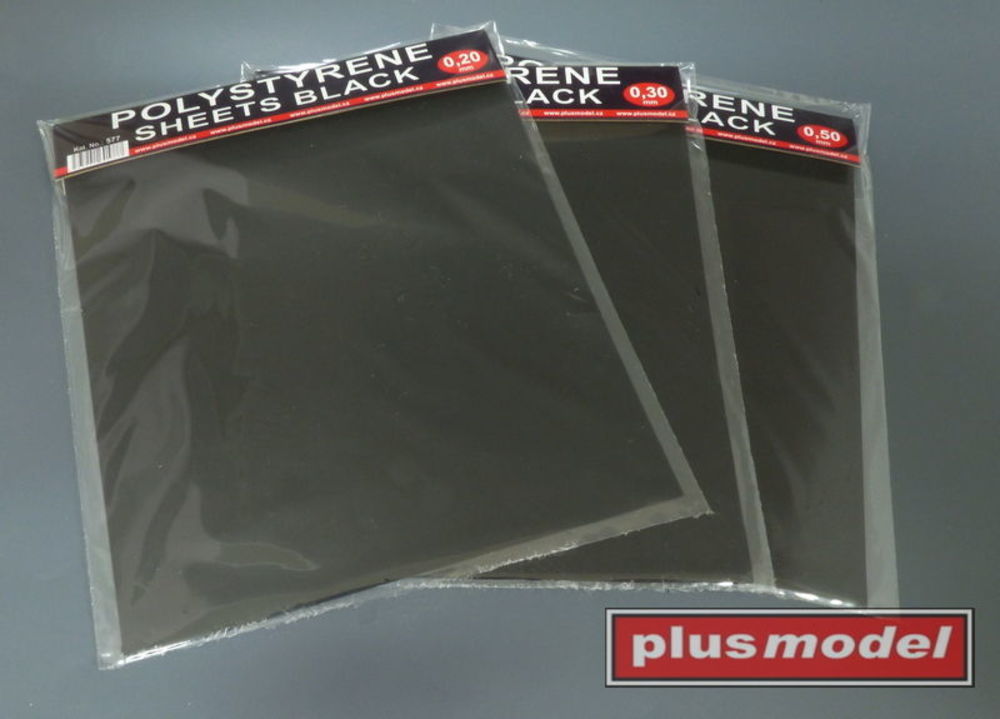 Polystyrene sheets black 0,2 big