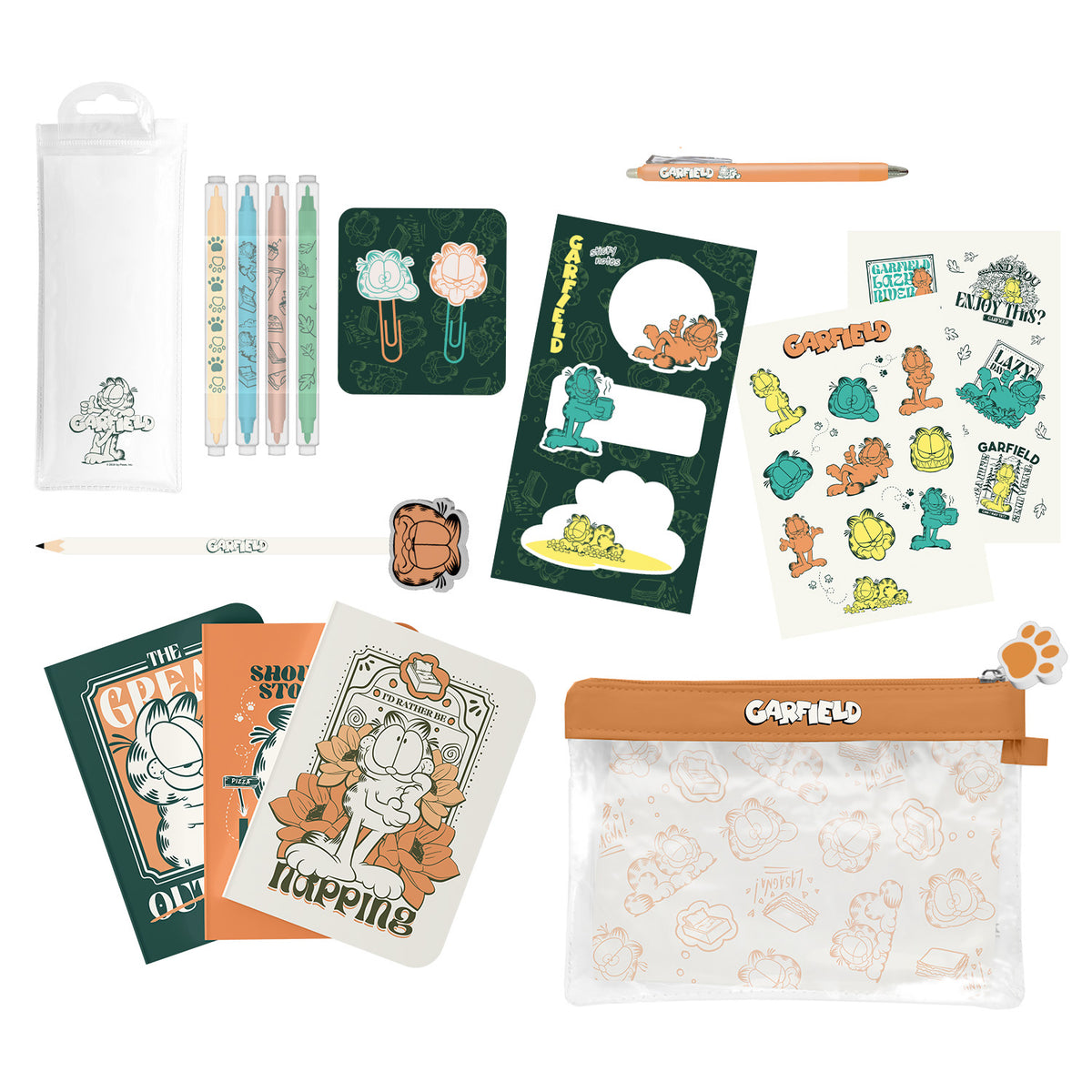 GARDFIELD - Stationery Set with 3 A6 Notebooks - 10pc.