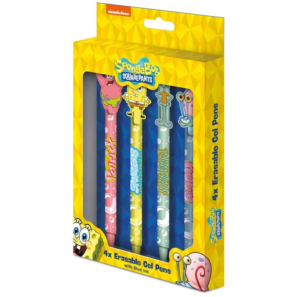 SPONGEBOB SQUARE PANTS - 4 Head Topper Erasable Gel Pens
