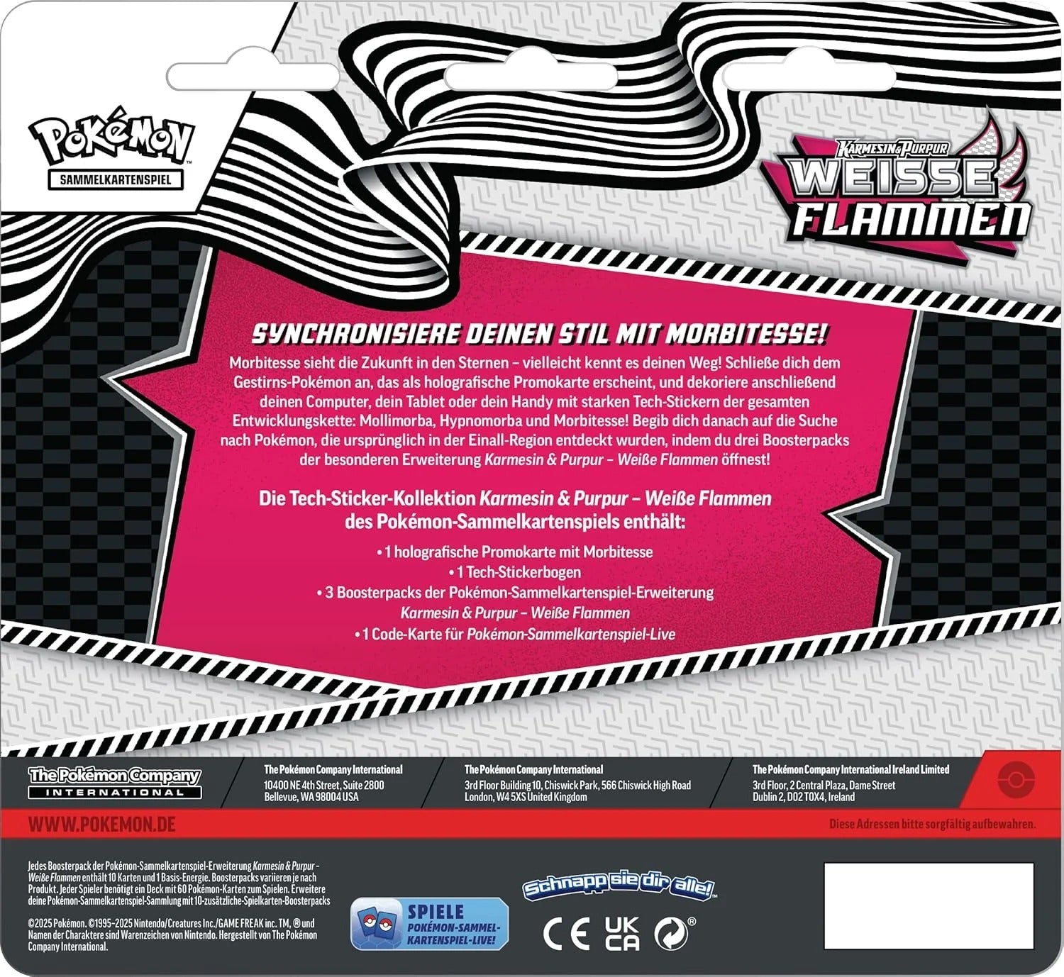 Pokémon TCG Karmesin & Purpur 10.5: Weisse Flammen Tech Sticker Collection *German Version*