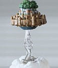 Castle in the Sky Statue Magnet Flying Castle 13 cm