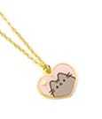 Pusheen Pendant & Necklace Pink and Gold Heart