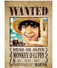 One Piece Wall Banner Luffy Wanted 120 x 85 cm