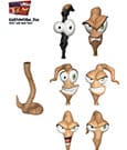 Earthworm Jim Accessory Pack Wave 1: Worm Body & Jim Heads