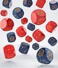 Crosshairs Compact D6 Dice Set Cobalt&Red (20)