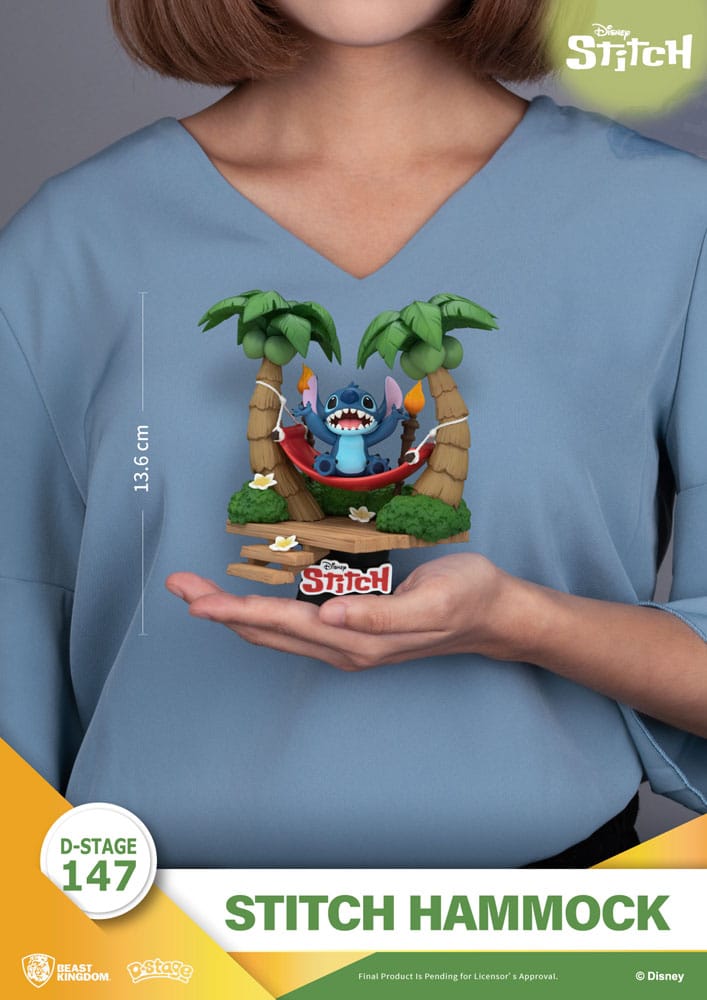 Lilo & Stitch D-Stage PVC Diorama Stitch Hängematte 13 cm