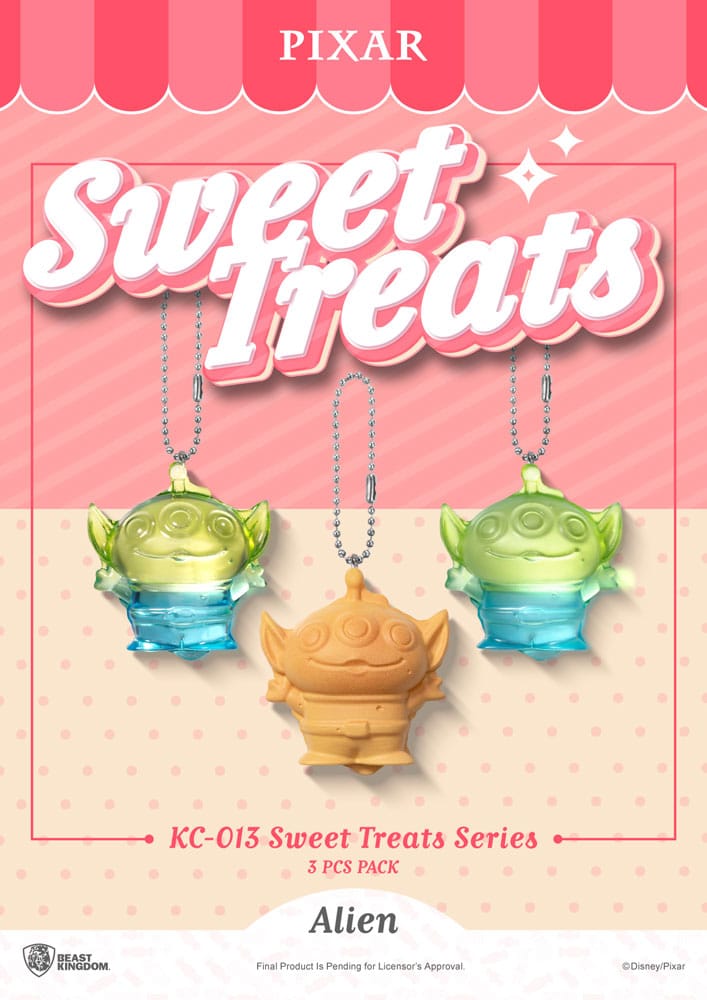Schlüsselanhänger der Pixar Sweet Treats-Serie, 3er-Pack, 4 cm