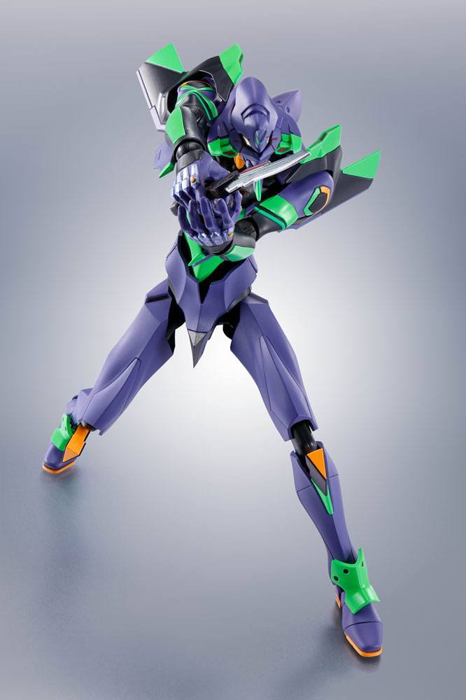 Evangelion: 3.0+1.0 Thrice Upon a Time Robot Spirits Action Figure Side EVA  Evangelion Test Type-01 + Spear of Cassius Renewal Color Edition Reissue