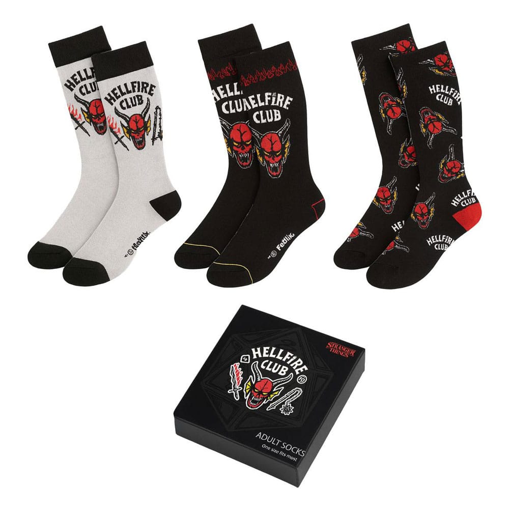 Stranger Things Socks 3-Pack 38-45 Hellfire Club
