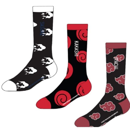 Naruto Socks Sasuke, Kakashi, Itachi 3-Pack 43-46