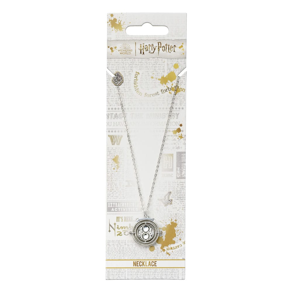 Harry Potter Necklace Time Turner Charm (Silver Tone)
