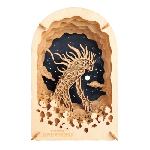 Prinzessin Mononoke Papiermodellbausatz, Papiertheater, Holzstil, Nachtwanderer