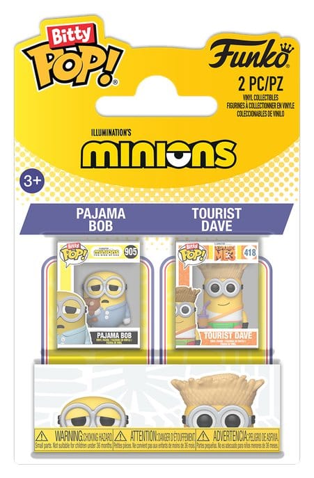 Minions Bitty POP! Vinyl Figures 2-Pack Pajama Bob & Tourist Dave 2 cm