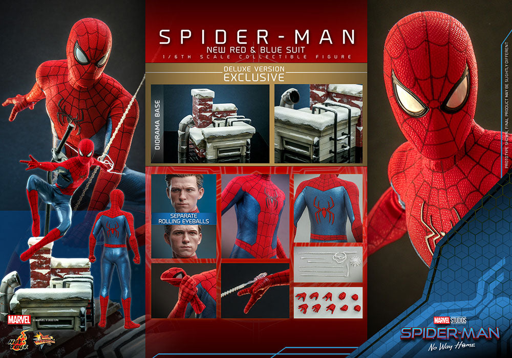 Spider-Man: No Way Home Movie Masterpiece Actionfigur 1/6 Spider-Man (Neuer roter und blauer Anzug) (Deluxe-Version) 28 cm
