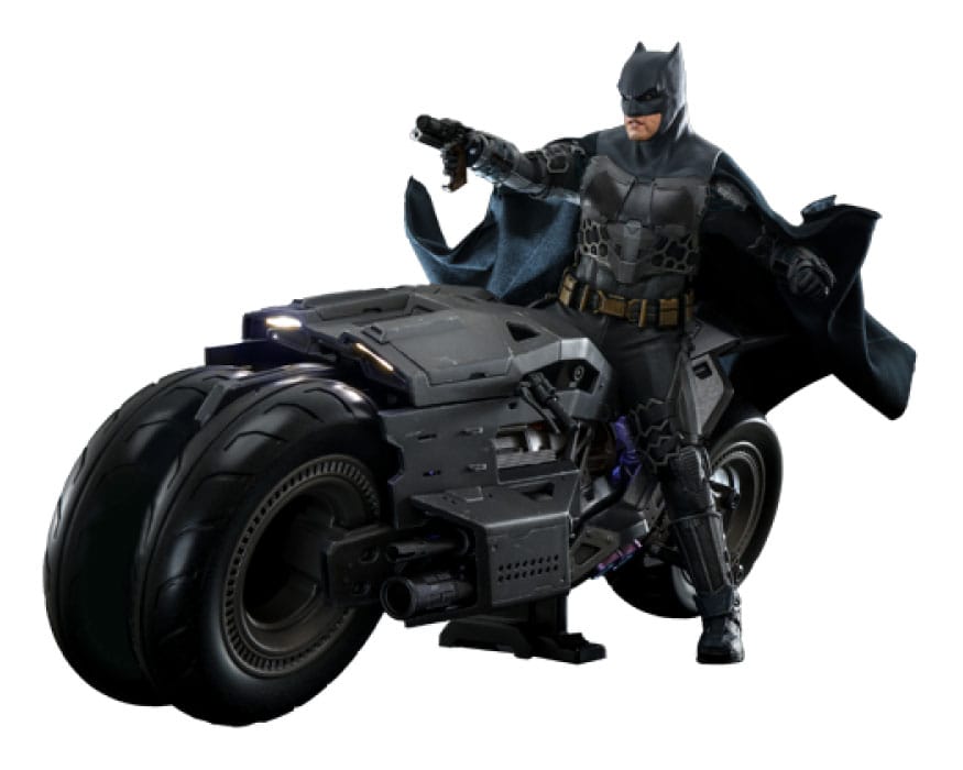 Die Flash Movie Masterpiece Actionfigur mit Fahrzeug 1/6 Batman & Batcycle Set 30 cm