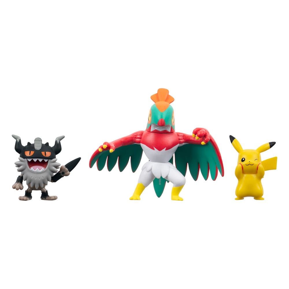 Pokémon-Kampffiguren-Set 3er-Pack Pikachu #8, Perrserker, Hawlucha 5 cm