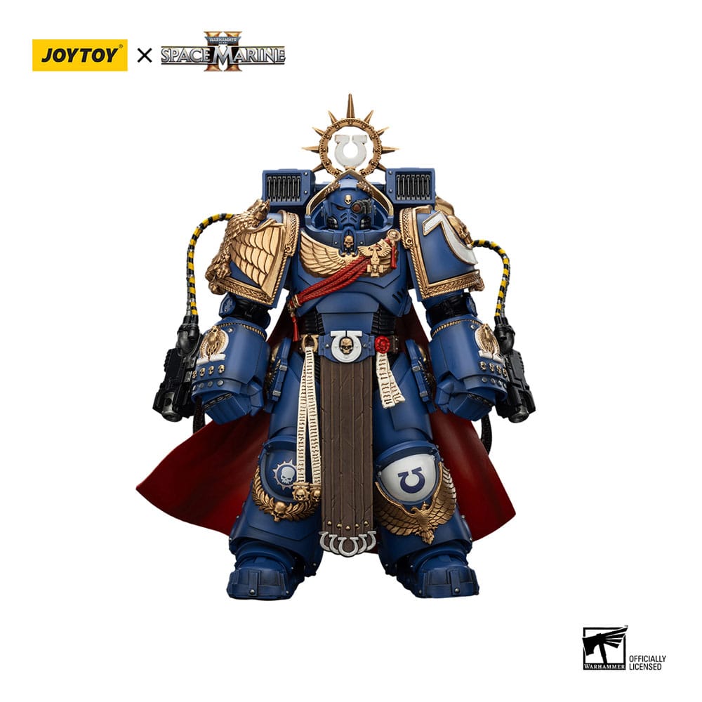 Warhammer 40k Action Figure Ultramarines Marneus Calgar Chapter Master with MKX Gravis Armour and Gauntlets of Ultramar 20 cm