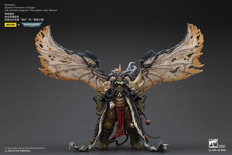 Warhammer 40k Action Figure 1/18 Mortarion Daemon Primarch of Nurgle with Ancient weapons The Lantern and Silence 21 cm