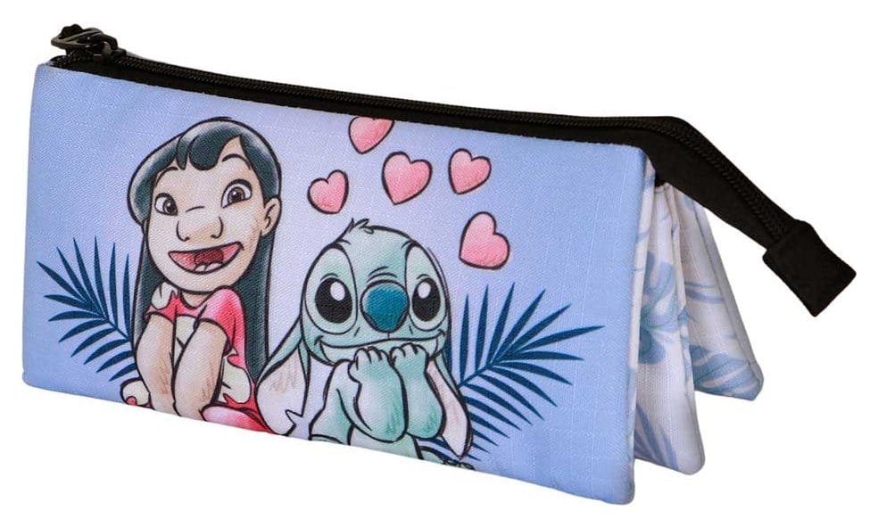Lilo & Stitch Triple Pencil case Couple Lilac