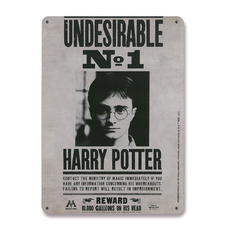 Harry Potter Blechschild Unerwünscht Nr. 1 15 x 21 cm