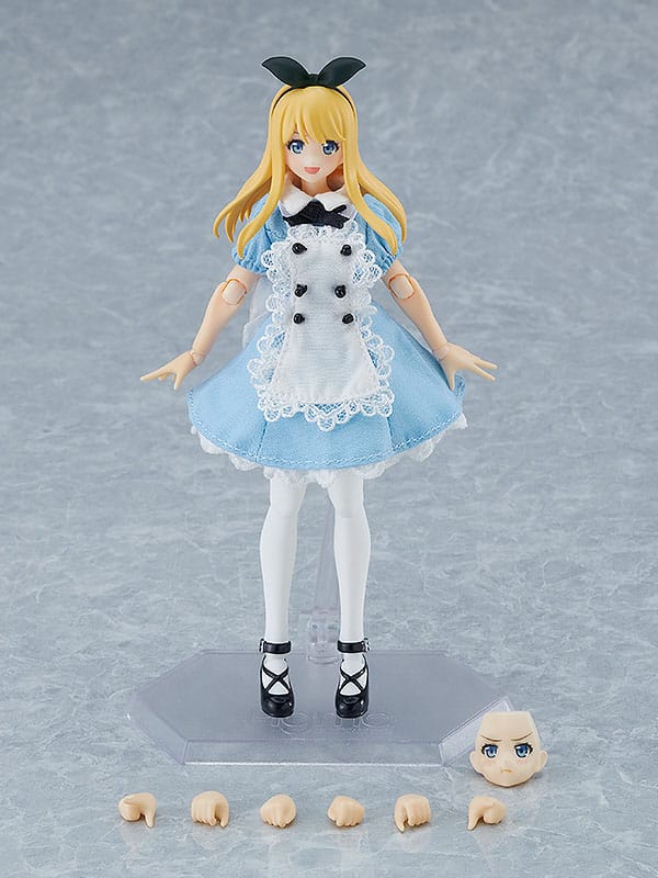 Original-Figma-Actionfigur, weiblicher Körper (Alice), mit Kleid und Schürze, 13 cm