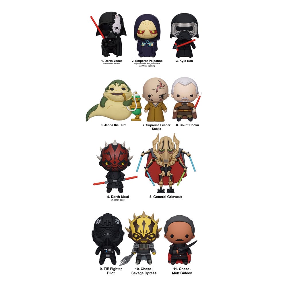 Star Wars PVC-Taschenklammern „Jahr der dunklen Seite“, Serie 1, Display (24)