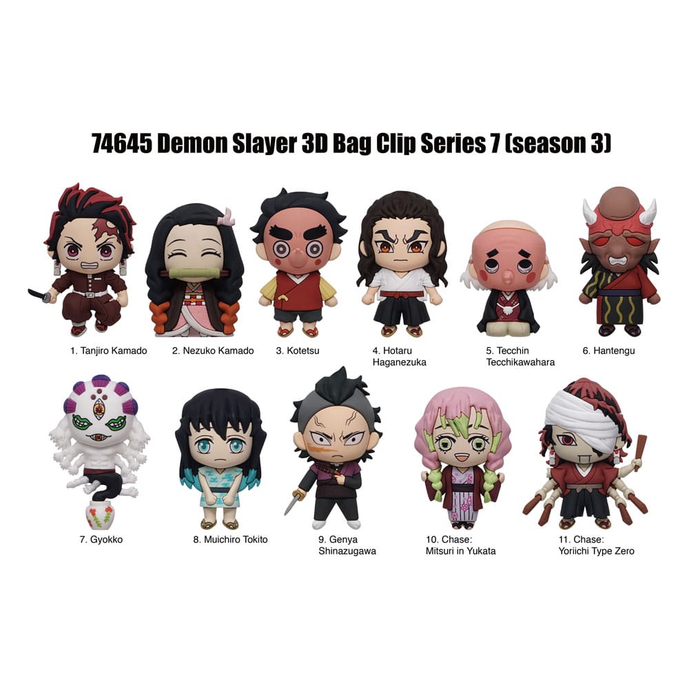 Demon Slayer 3D PVC Bag Clips Series 7 Display (24)