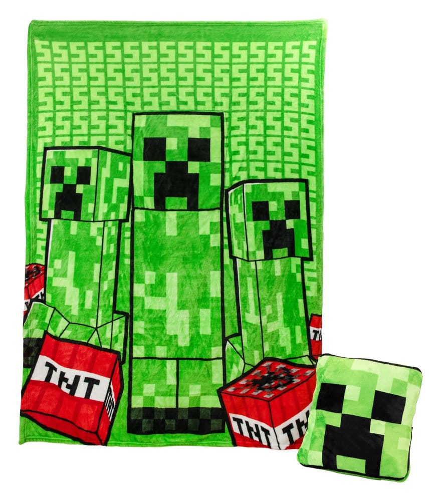 Minecraft Cushion Blanket Creeper 2-in-1 Foldable 150 cm
