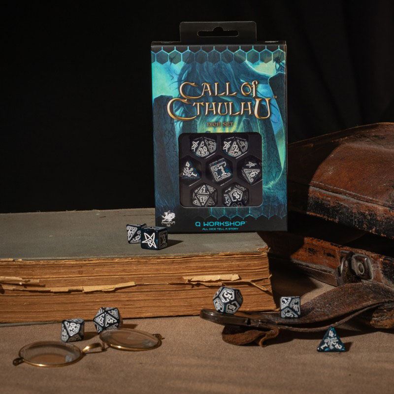 Call of Cthulhu Würfelset Abyssal & White (7)
