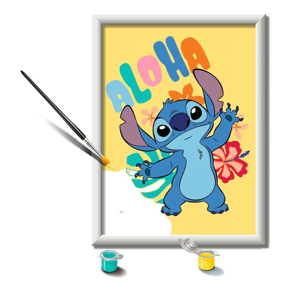 Disney Malen nach Zahlen Malset Aloha Stitch 18 x 24 cm *Deutsche Ausgabe*
