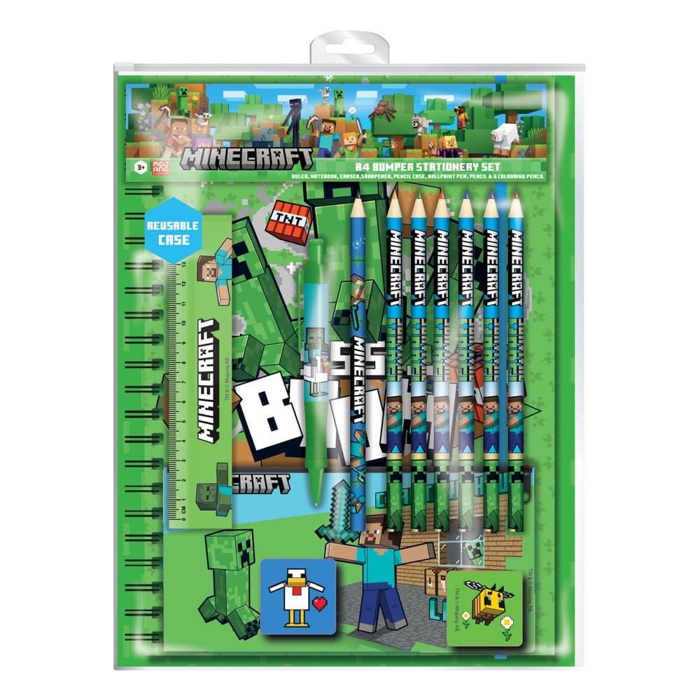 Minecraft 12-teiliges Briefpapier-Set, A4-Bumper