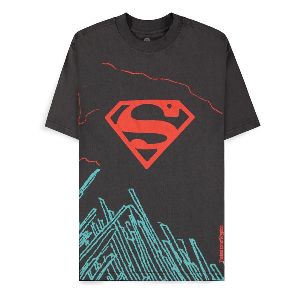 DC Comics T-Shirt Superman Dark Grey son of Krypton Size S