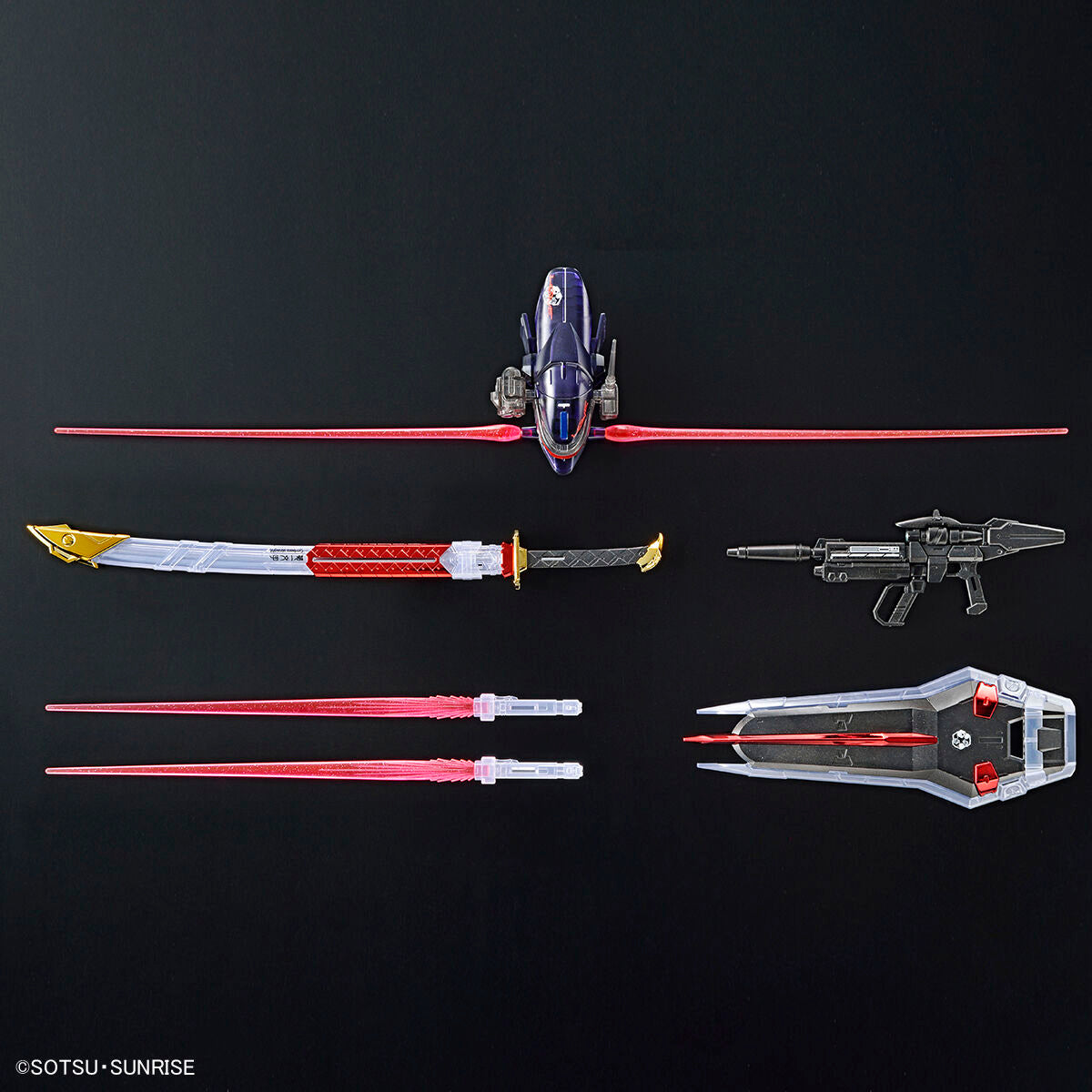 MG 1/100 Gundam Base Limited Gundam Astray Flugeinheit mit rotem Rahmen, plattierter Rahmen / klare Farbe