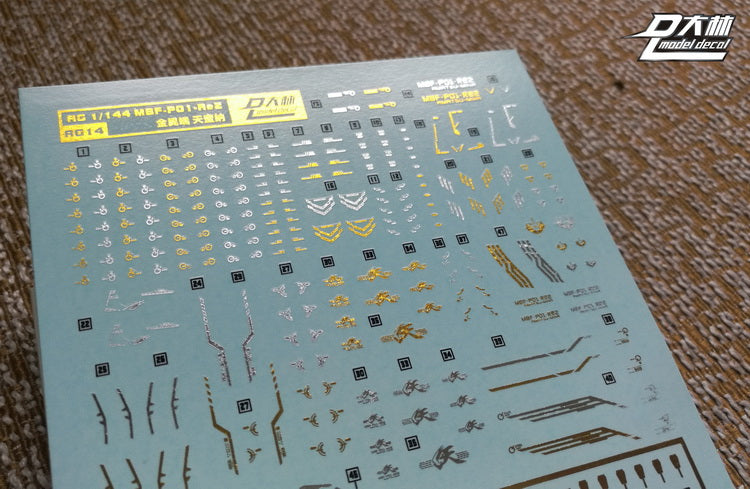 DL Model Aufkleber – RG14 – RG Gundam Astray Gold Frame Amatsu Mina 1/144 Metallic