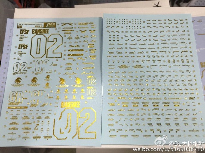 DL Model Aufkleber – P05 – PG Unicorn Gundam 02 Banshee Norn 1/60 GOLD