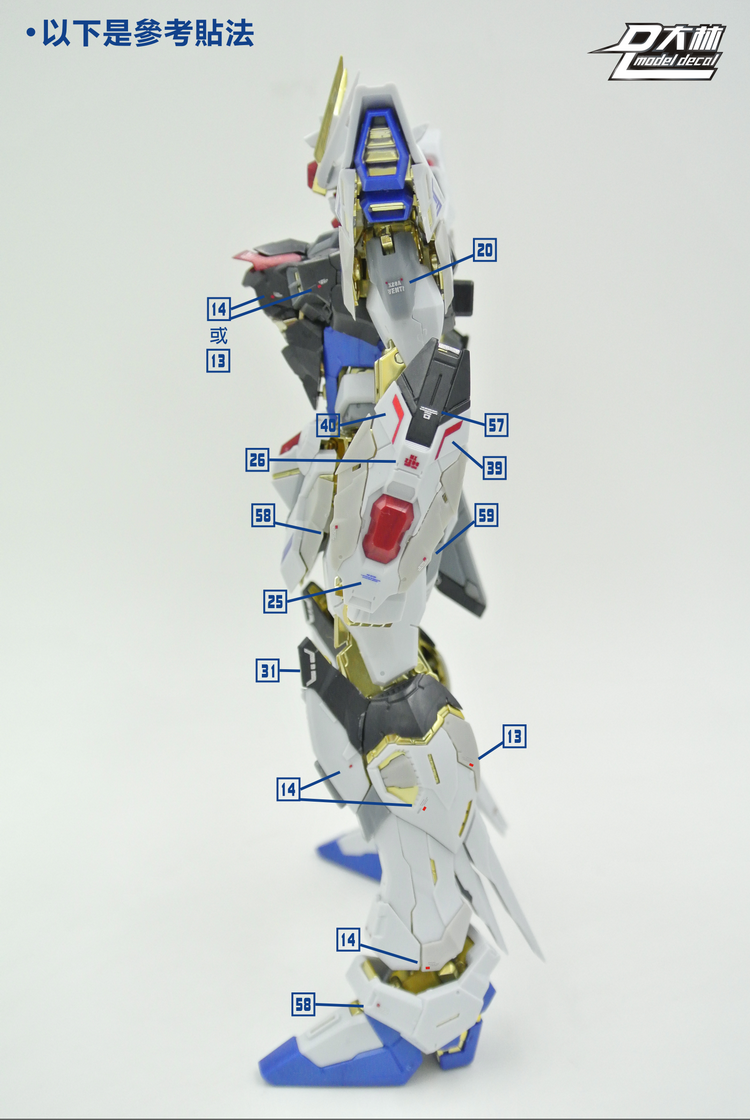 DL-Modellaufkleber – S11 – MG ZGMF-X20A Strike Freedom Gundam 1/100