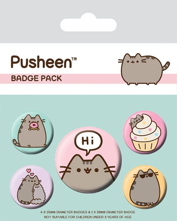 Pusheen Pin-Back Buttons 5er-Pack Pusheen sagt Hallo